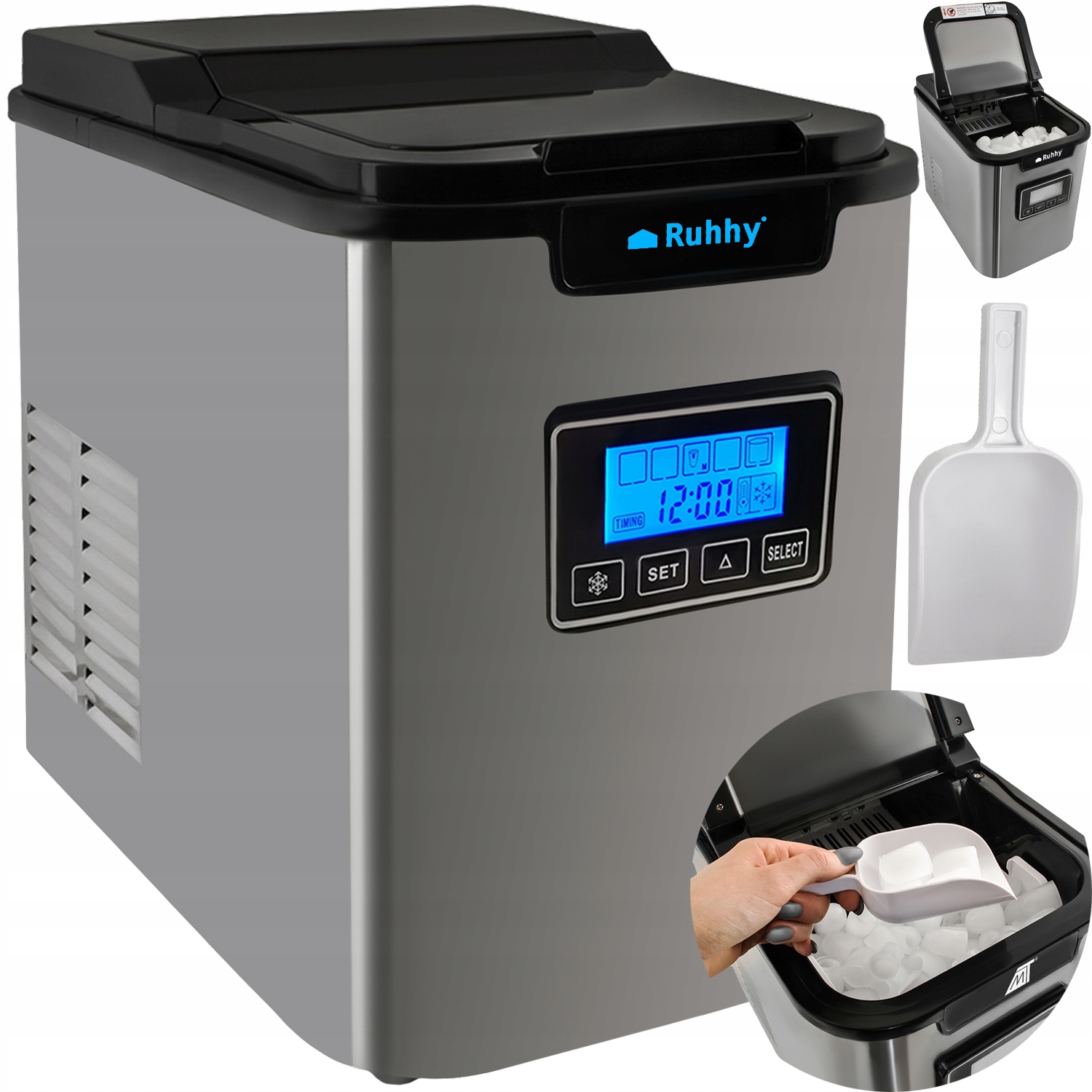 Výrobník ľadu Ruhhy K5536 strieborný 120W